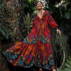 Farm Rio Yawanawa Limited Edition Flowy Ankle Dress